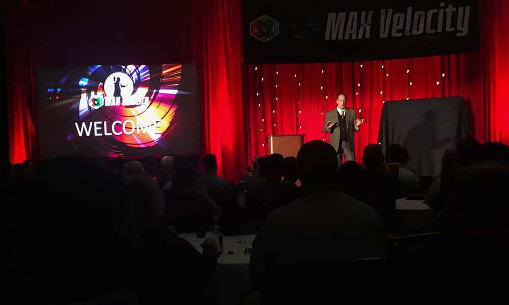 AVI Systems President and CEO Jeff Stoebner followed Don Mastro, VP of Sales, in opening the 2017 National Sales Meeting at the Renaissance Minneapolis Hotel, The Depot.